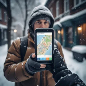 The application of the weather channel can show the probability of obtaining specific amounts of snowfall